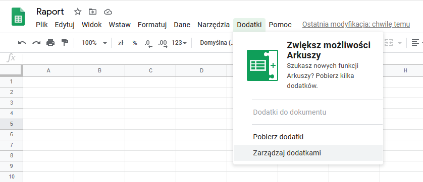 Automatyczne raporty z Google Analytics w Google Docs